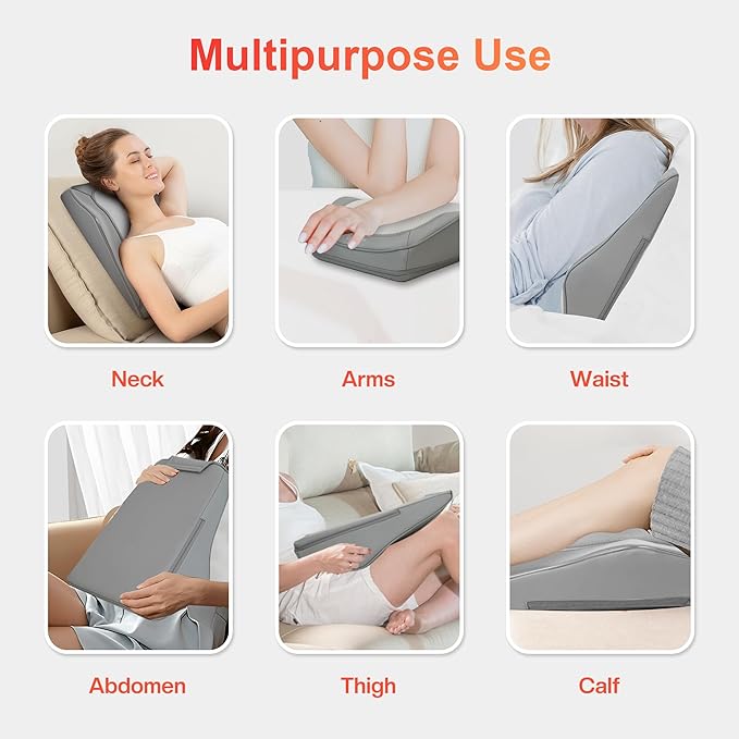 COMFIER Shiatsu Neck and Back Massager with Heat & Vibration, 3D Deep Kneading Back Massage for Pain Relief, Home Office Use,Gift for Her/Him,Gray