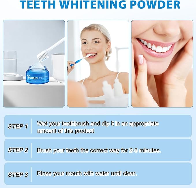 Teeth Whitening Powder, Teeth Whitening Toothpaste,White Tooth Powder,Instant,Stain Removal & Fresh Breath (2)