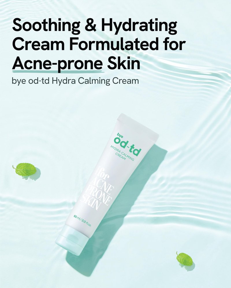 bye od-td Hydra Calming Cream (3.3fl oz) - Gentle Formula, Long Lasting Deep Hydration & Moisturizing Gel for Dry Skin, Barrier Repair, Korean Skin Care. Panthenol, CICA