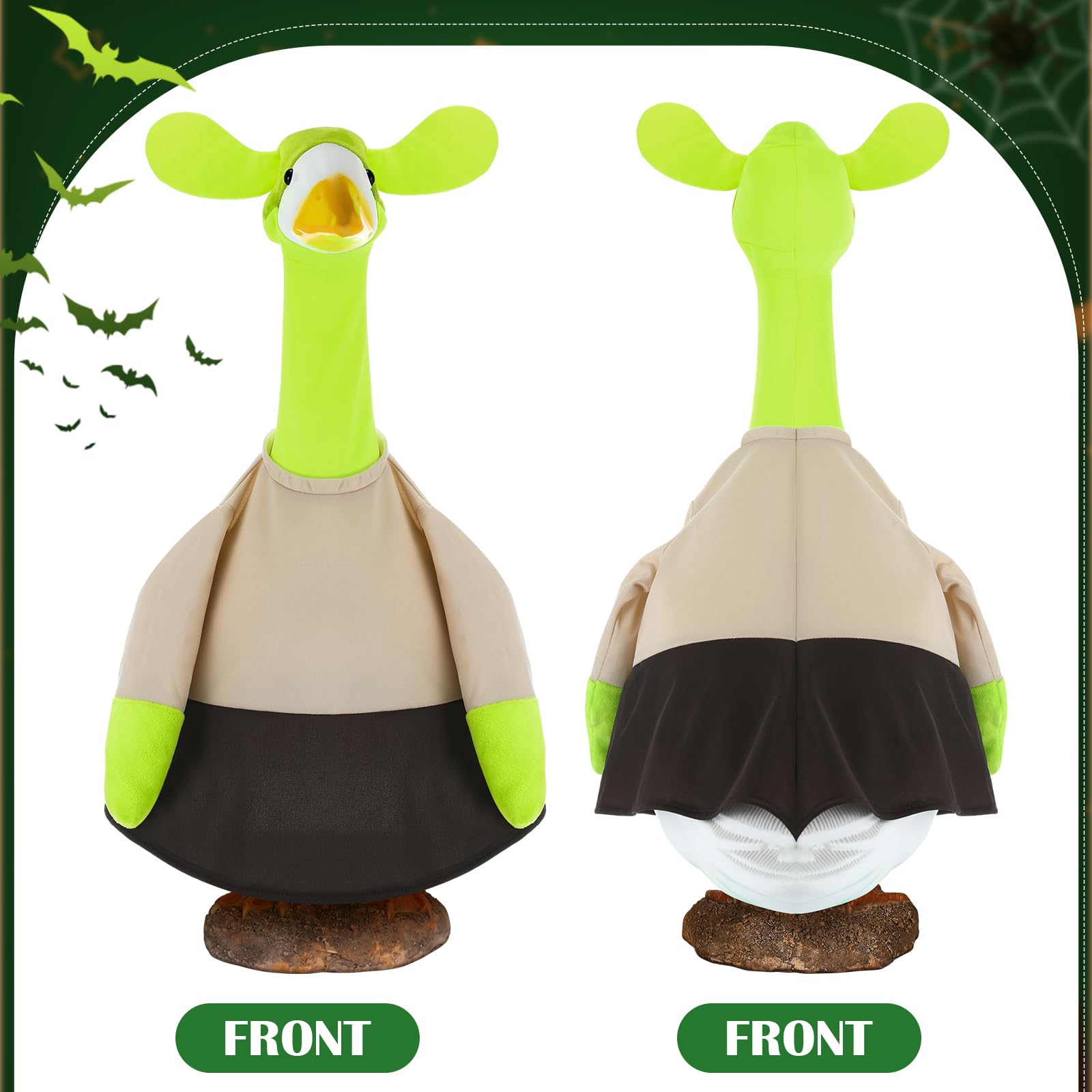 Yeyeplum Porch Goose Costume Fits Large 23" H Statue Lawn Garden Goose Costume for Concrete Statue Garden Yard Patio Outdoor Cement Geese Decoration