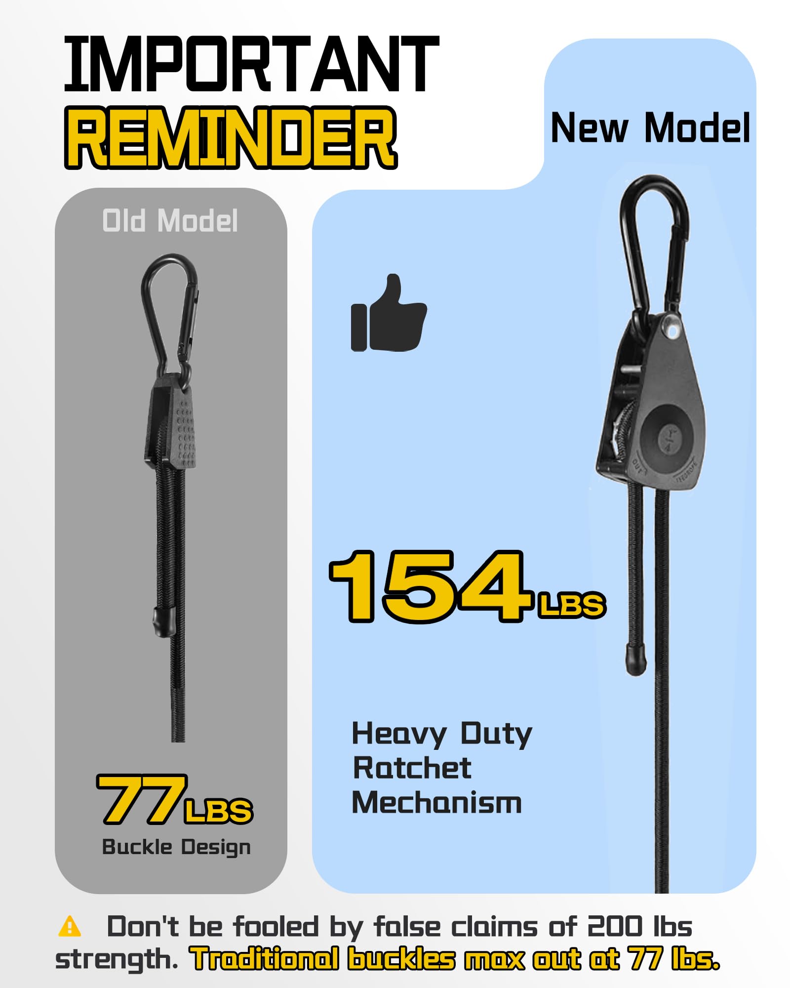 8 Pcs 48 Inch Adjustable Carabiner Bungee Cords with Hooks, Easy to Adjust from 7" to 48", Black Bungee Straps with UV-Resistance & Superior Elasticity for Cargo, Bike, Luggage, Carts, Truck, etc