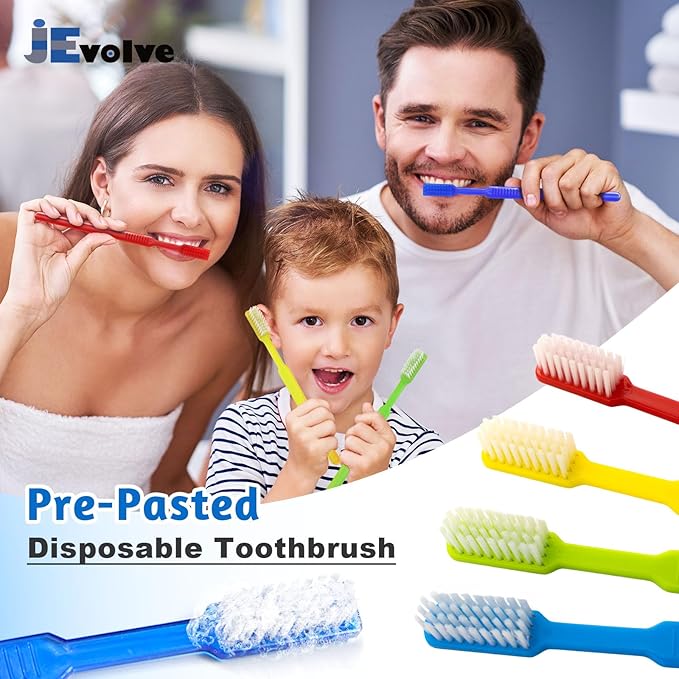 100 PCs Disposable Prepasted Toothbrush Convenient Travel Toothbrushes, Portable Oral Care, On-The-Go Cleaning, Easy Use, Travel Essentials, Eco-Friendly Toothbrushes