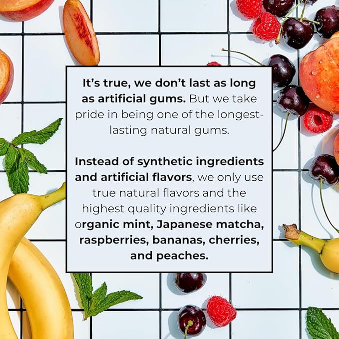 Refresh Gum, Xylitol, Natural, Sugar Free, Chewing Gum, Plastic Free, Natural Flavors & Organic Ingredients, Non GMO, Gluten Free, Vegan, Peppermint & Garden Mint
