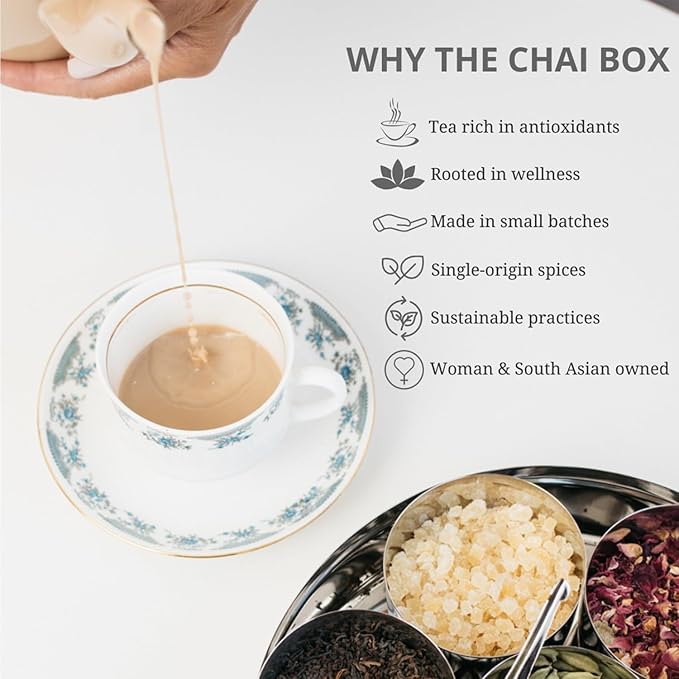 The Chai Box - All Chai'd Up - Premium Traditional Masala Chai Tea - Featured in Oprah's Favorite Things - Loose Leaf Black Tea w/ginger, clove, cinnamon, cardamom, and fennel - 6oz