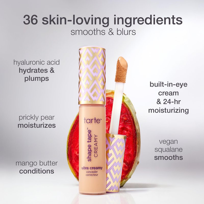 tarte shape tape creamy concealer – Full Coverage Makeup with Built-In Eye Cream, 24HR Hydrating Natural Moisturizing Matte Finish for Redness & Fine Lines, Vegan & Cruelty-Free, travel size, 22B