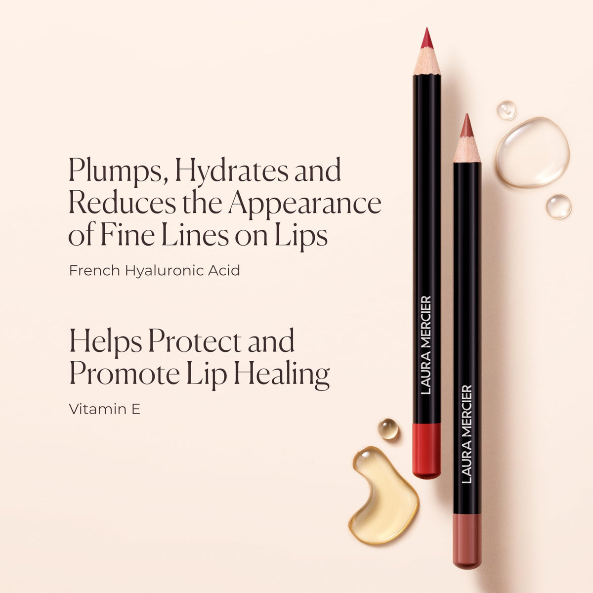Laura Mercier Caviar Perfecting Lip Liner Pencil, 16HR Longwear, Comfortable Non-Dragging Application, Feather and Water-Proof, Infused with French Hyaluronic Acid and Vitamin E, 02 Plush Pink