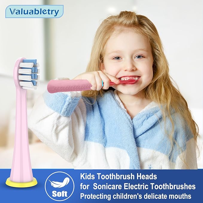 8 Pack Kids Replacement Brush Heads Compatible with Philips Sonicare Electric Toothbrushes,Ultra Soft Bristles for Gentle Cleaning