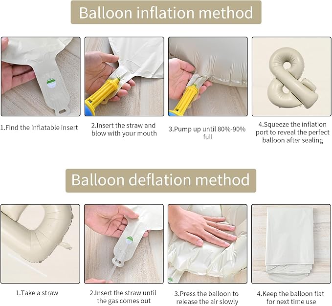 Biapian 40 Inch Ampersand Balloons, Cream Symbol & Foil Balloon, Big Single Sign Jumbo Balloon, Beige Large Aluminum DIY Balloons for Name Abbreviation, Birthday, Baby Shower, Wedding Party Decoration