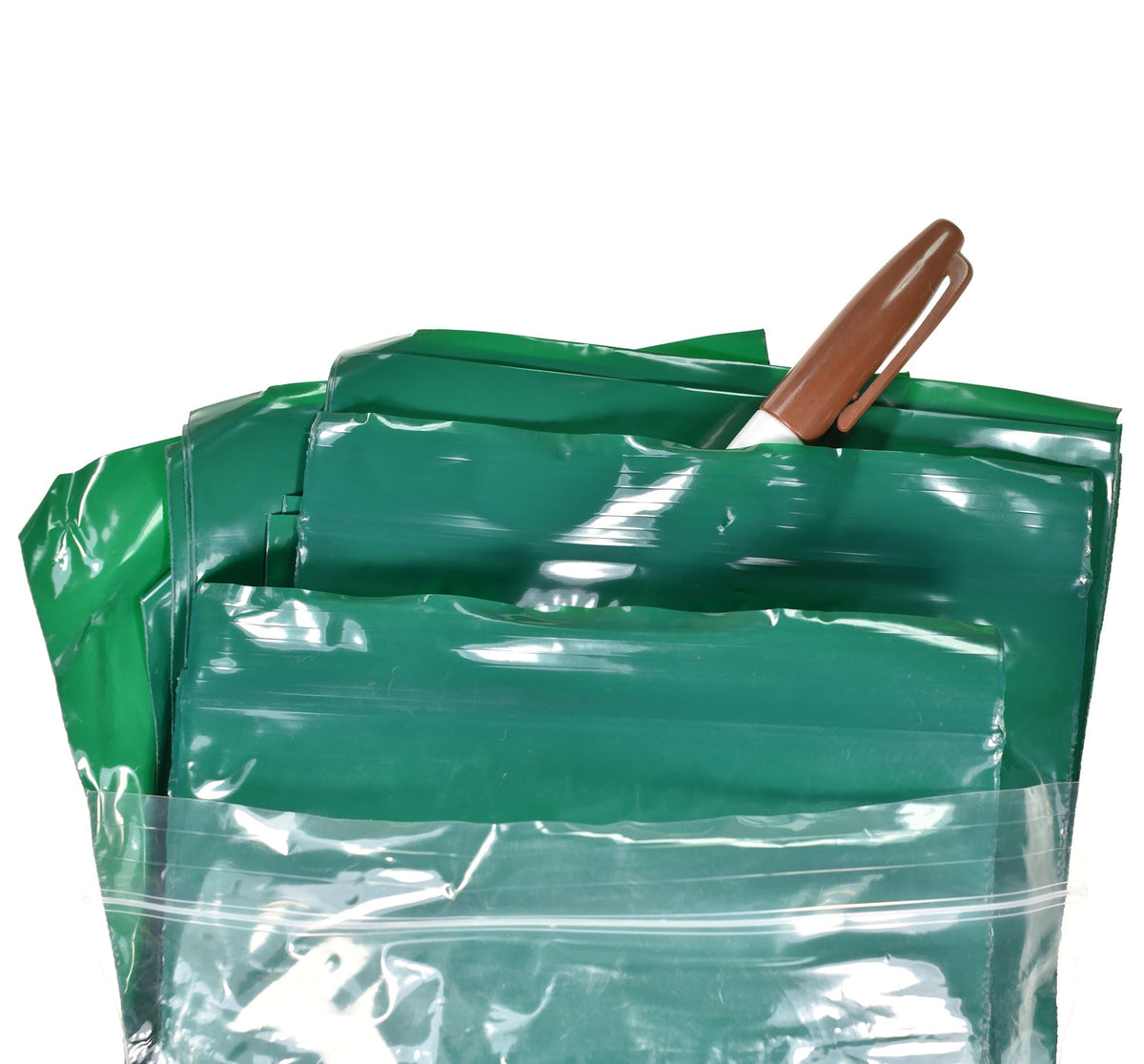 uGems 6" x 9" Green Resealable Bags -100 Pack of Opaque Plastic Storage Bags for Privacy, Light Protection, and Food Storage Ideal for Crafts, Tools, Office Supplies, FDA Compliant r69gr-100