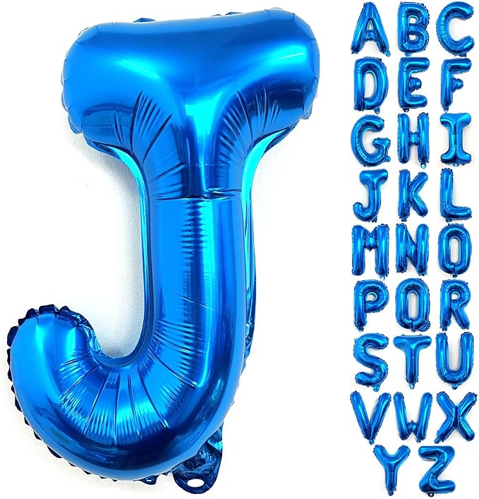 Lovoir 40 Inch Large Blue Letter J Balloons Big Size Jumbo Mylar Foil Helium Balloon for Birthday Party Celebration Decorations Alphabet Blue J