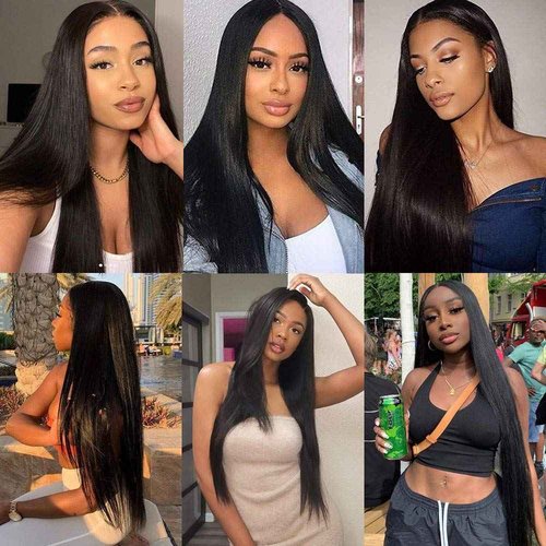 Straight Clip in Hair Extensions Real Human Hair 8Pcs Remy Human hair Clip ins for Women, Natural Soft Human Hair 120g 24inch #1B Natural Black