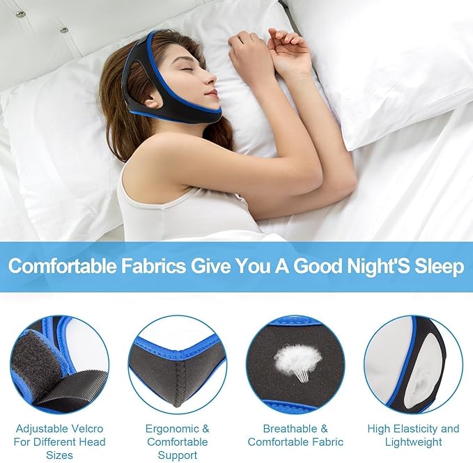 Anti Snoring Devices Anti Snoring Chin Strap for Men Women Adjustable Stop Snoring Solution Chin Straps Sleep Aids for Snoring Mouth Breather Devices