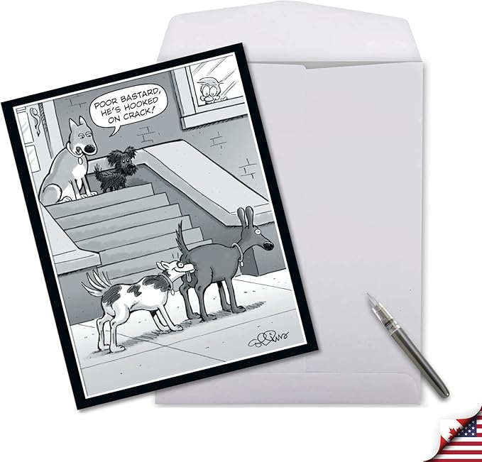 NobleWorks Jumbo Funny Birthday Greeting Card From Us 8.5 x 11 Inch with Envelope (1 Pack) Oversize Jumbo Bday Hooked on Crack J7902BDG-US