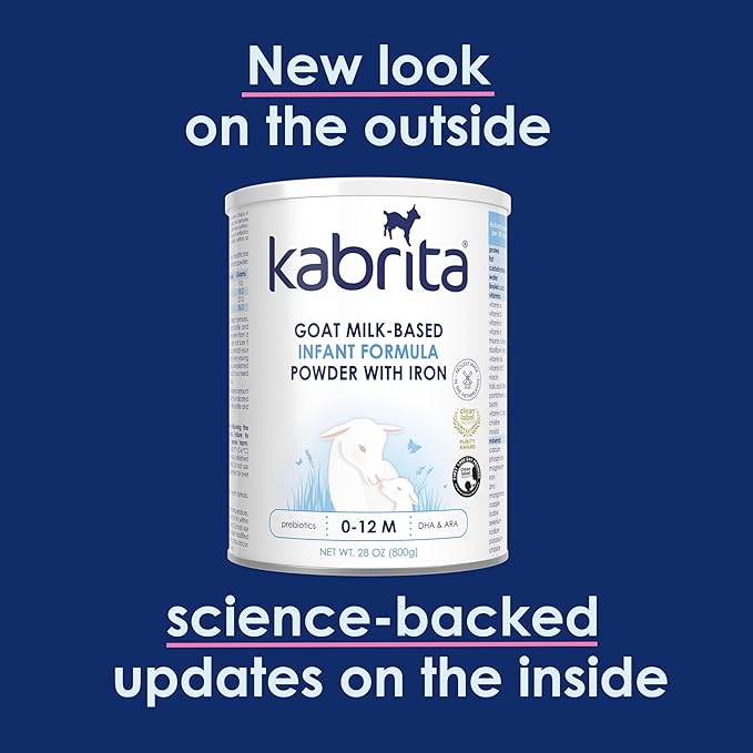 Kabrita Goat Milk-Based Infant Formula Powder with Iron, DHA, ARA & Prebiotics, for Infants 0–12 Months, Non-GMO, 28 oz (Pack of 2)
