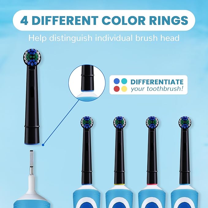GENKENT 20 Replacement Heads, Toothbrush Heads Compatible with Oral B, Black