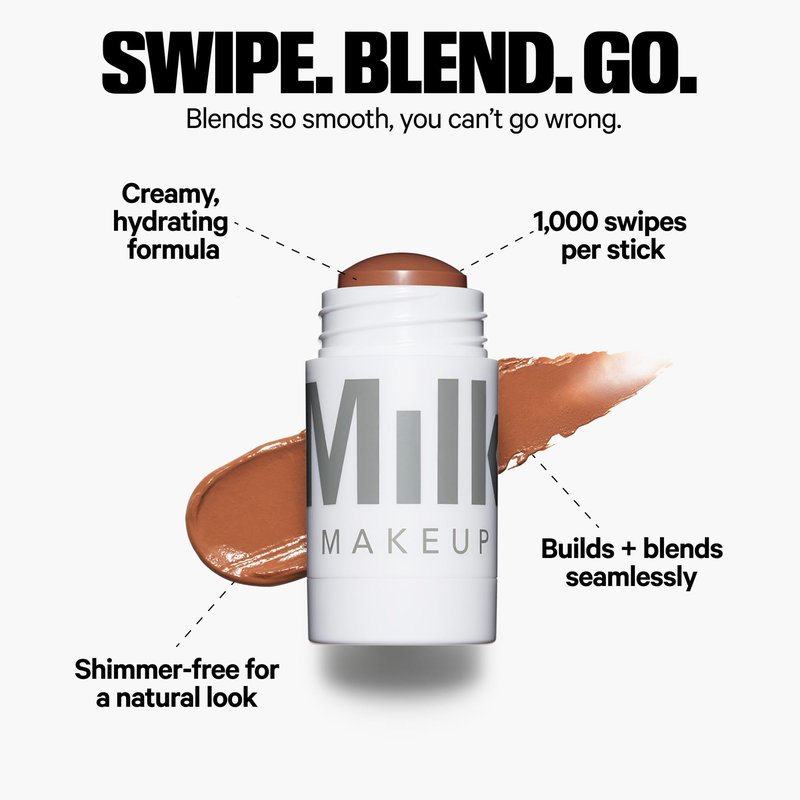 Milk Makeup Matte Bronzer – Buildable Cream Bronzer Stick with Mango Butter + Apricot Oil – Hydrating, Multi-Use Formula for a Sunkissed Glow – Baked, 0.19 oz