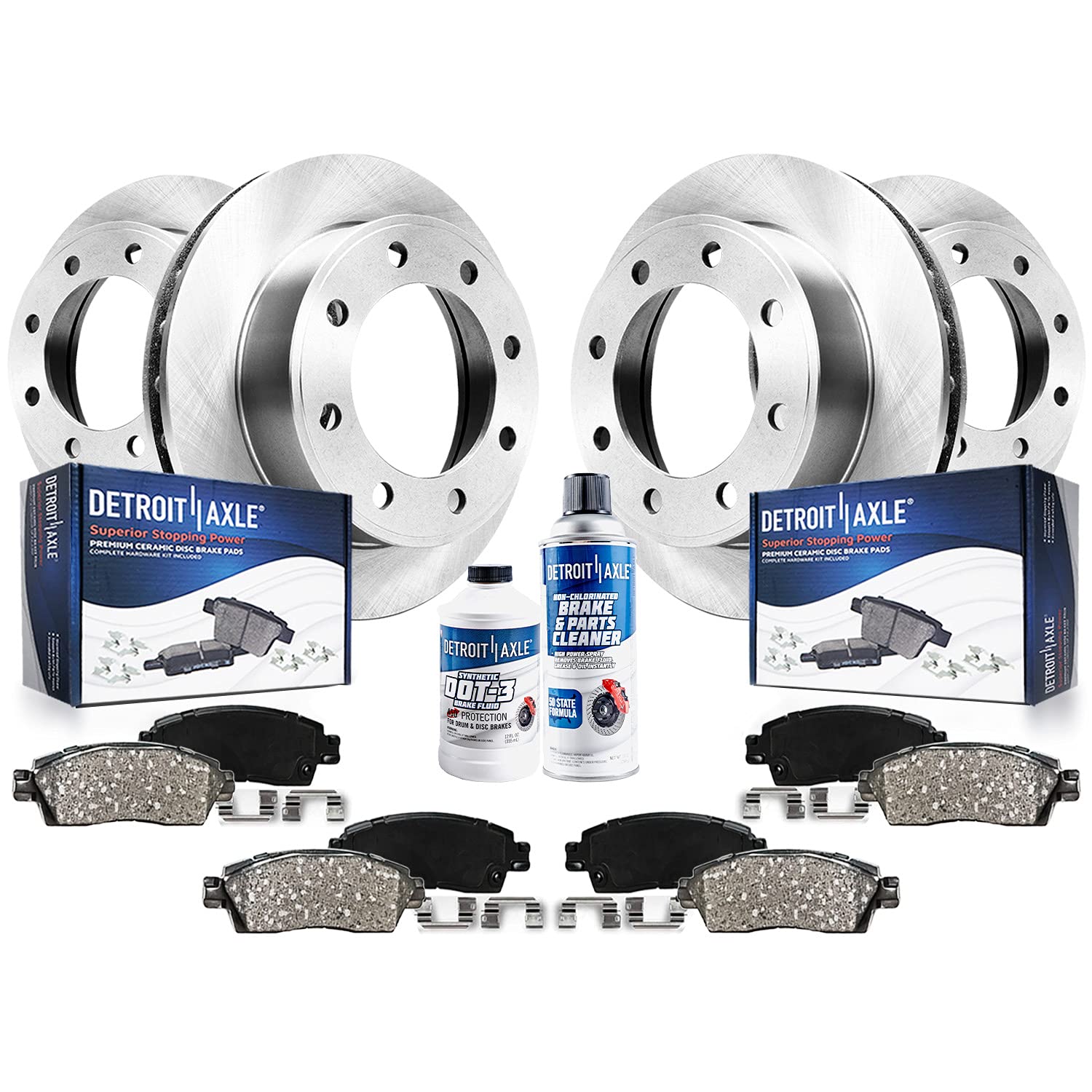 Detroit Axle - Brake Kit For Chevy Gmc Avalanche Suburban Yukon Xl 2500, Silverado Sierra 2500 3500 Hd, Front Rear Disc Brake Ro