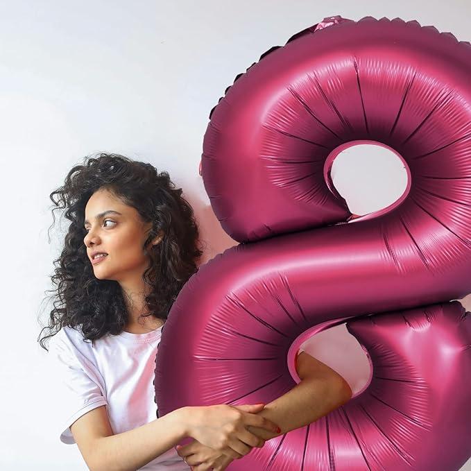 Number 9 Balloons 40 Inch Wine Red Burgundy Foil Helium Large Balloons for Birthday Party Anniversary Decorations（Digital 9）