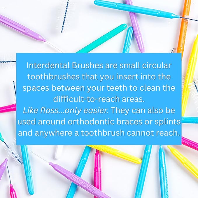 Piksters Interdental Brushes, 40 pk, Size 2, Interdental Tooth Brush for Small & Medium Gaps, Gum Soft Bristles for Plaque Removal, Safe for Braces