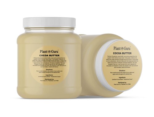Raw Cocoa Butter 3 lbs. Bulk Jar - 100% Pure Natural Unrefined FOOD GRADE Arriba Nacional Cacao Bean, Great For Chocolate Making, Soap, Lip Balm and Moisturizer For DIY Body Butters