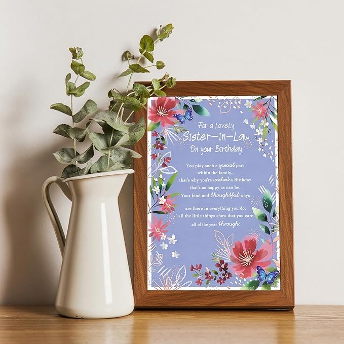 Sister In Law Birthday Card, Happy Birthday Cards Gift for Sister-In-Law