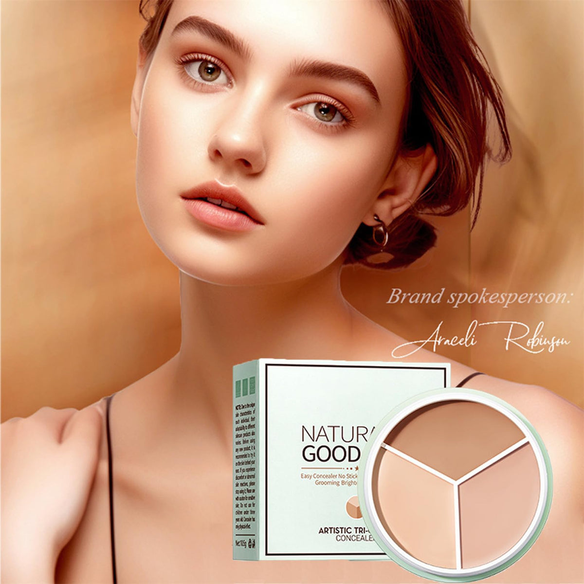 Artistic Tri Color Concealer Palette Waterproof Tri Color Foundation Cover Full Coverage Face Concealer Makeup Highlight Contour Palette (2 Pack)