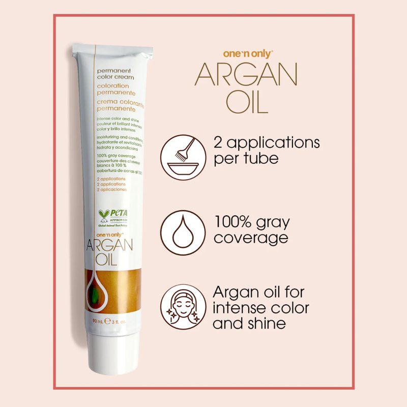 One N' Only Permanent Hair Color - Permanent Hair Dye Made with Argan Oil - Delivers Rich, Accurate Tones with Gray Coverage - Improves Moisture & Elasticity - 5NN Rich Natural Light Brown (3 oz)