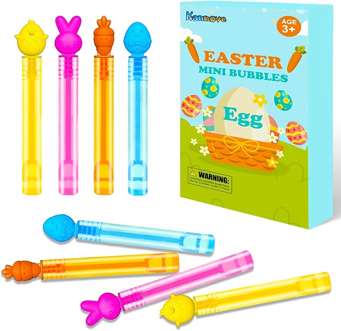 Easter Mini Bubbles Wands Toys Gifts for Toddlers,20 Pack Small Bubble Party Favors for Kids,Easter Goodie Gift Treat Bags Stuffers Basket Essentials,Non Candy Prize Stuff Pinata Fillers for Classroom
