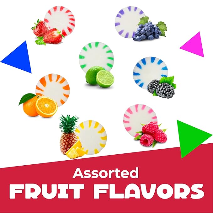 Fruit Starlights Hard Candy Assortment | 1 Pound Bag - Approx. 85 Count | Individually Wrapped Hard Candy | Assorted Flavors | Starlight Fruit Candies (Pack of 2)