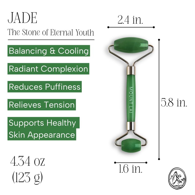 Mount Lai - The De-Puffing Jade Roller for Face | Jade Roller Massage Face Sculptor to De-Puff, Soothe, and Reveal Radiant Skin | Best Face Sculpting Tool for Women | Authentic Jade Facial Roller