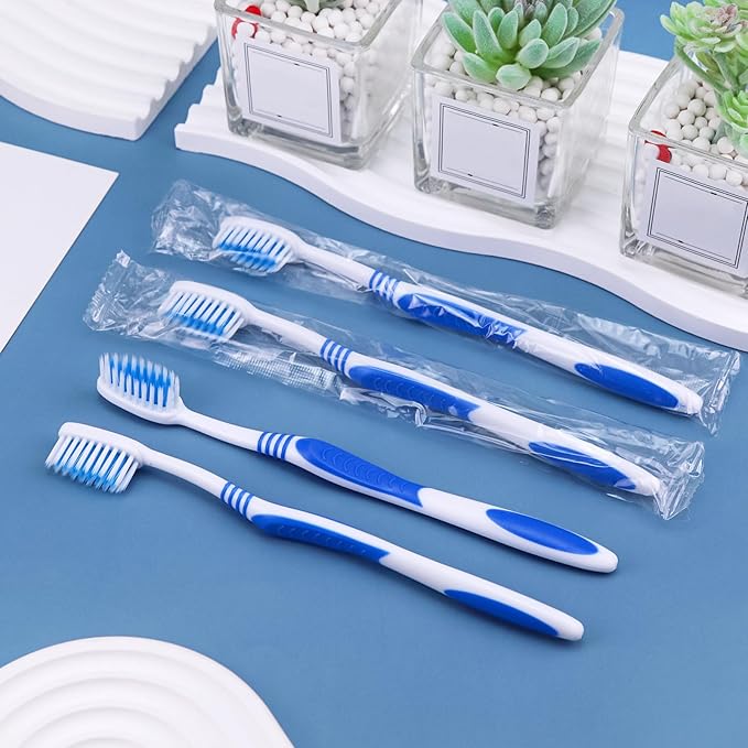 100 Prepasted Disposable Toothbrushes Individually Wrapped Pre Pasted Toothbrushes Soft Bristle Travel Tooth Brush Single Use Wrapped for Hotel, Camping, Travel and Gift for The Homeless