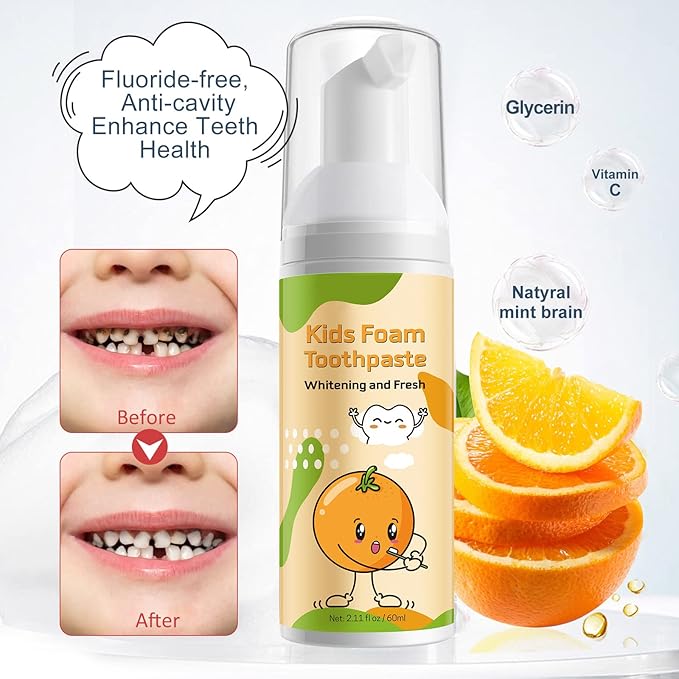 Foam Toothpaste Kids, 4 Packs Kids Foam Toothpaste for U-Shape Electric Toothbrush, Toddler's Toothpaste with Low Fluoride, Children Oral Cleaning for Best Result