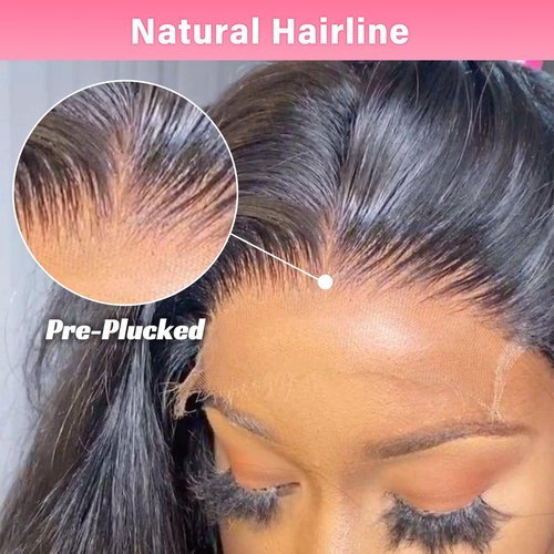 WOWANGEL 2x6 0.095mm Ultra-Thin Skinlike Real HD Lace Frontal & Closure,Body Wave Natural Hairstyles,Pre-Plucked Invisible Hairline,Unprocessed Virgin Human Hair,Invisible Knots HD Lace,20inch