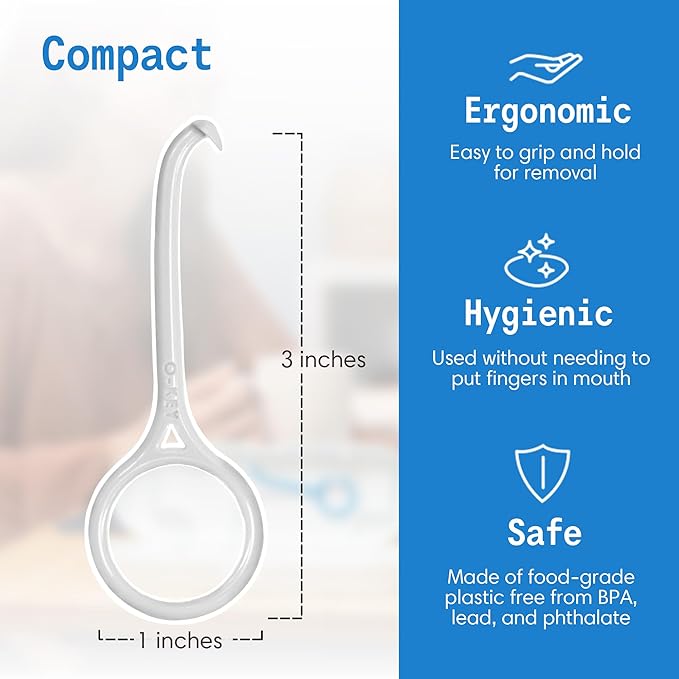 OrthoKey Clear Aligner Removal Tool - Dental Grade Invisalign Remover for Invisible Braces, Retainers, and Aligners, White (4-Pack)