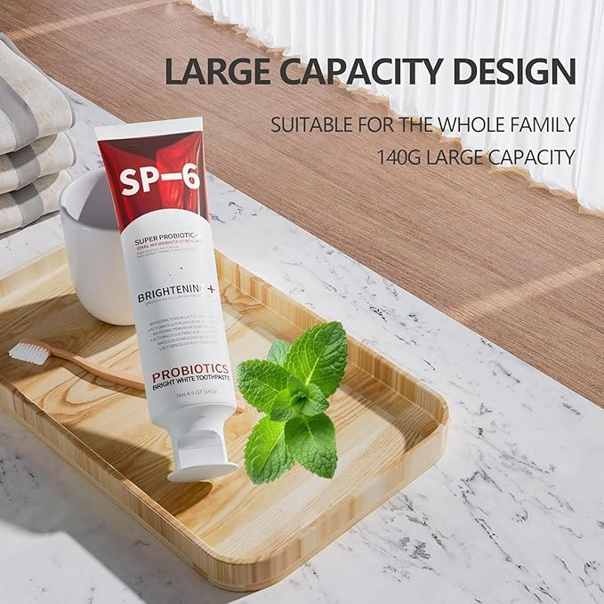 Sp-6 Probiotic Whitening Toothpaste, Sp-6 Super Whitening Toothpaste, containing whitening Teeth and Gum Health, Fresh Breath and Mint Flavor Enhancement Formula。 (3PC)