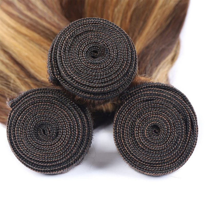 P4/27 Highlight Blonde Bundles Human Hair Straight Bundles 22 Inch Brown Straight Bundle Human Hair Extensions Unproceesed Virgin Hair 100 Gram Per Bundle 1 Bundle DGOYp427ST22