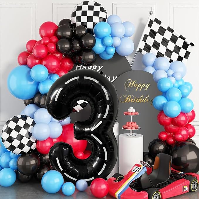 40 Inch Race Car Black Number Balloons Race Car Birthday Party Balloons Large Black Number 8 Balloons Boys 8th Birthday Party Race Car Theme Party Decorations Supplies（Digital 8）