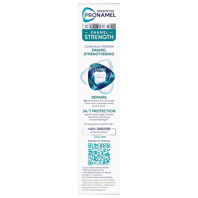 Sensodyne Pronamel Clinical Enamel Strengthening Toothpaste, Whitening Action, 3.4 oz (3 Pack)
