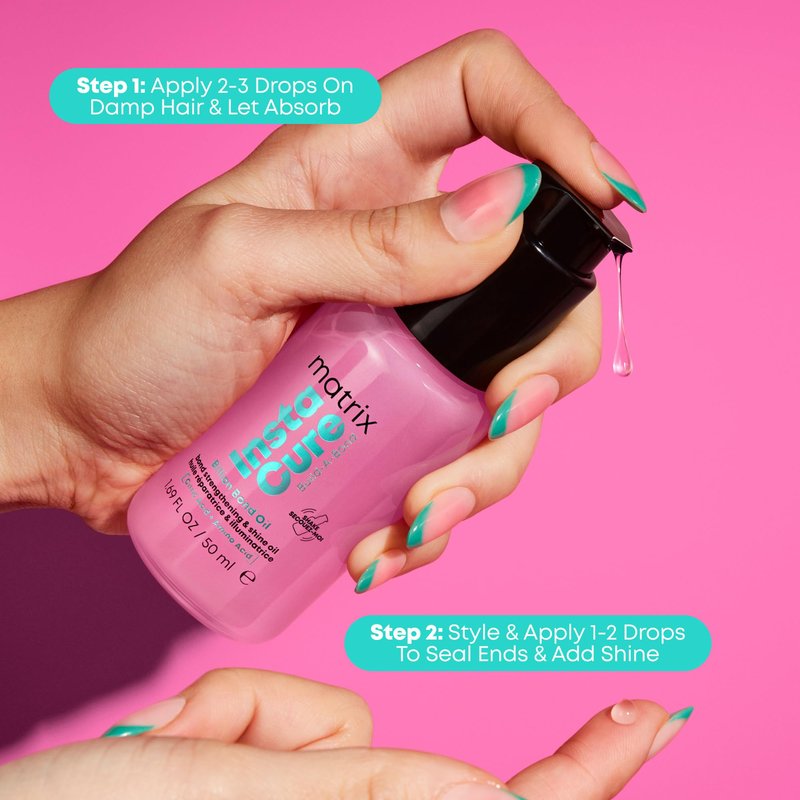 Matrix Instacure Build-A-Bond Billion Bond Oil, Professional Hair Repair for Mega Damaged Hair, 30ml