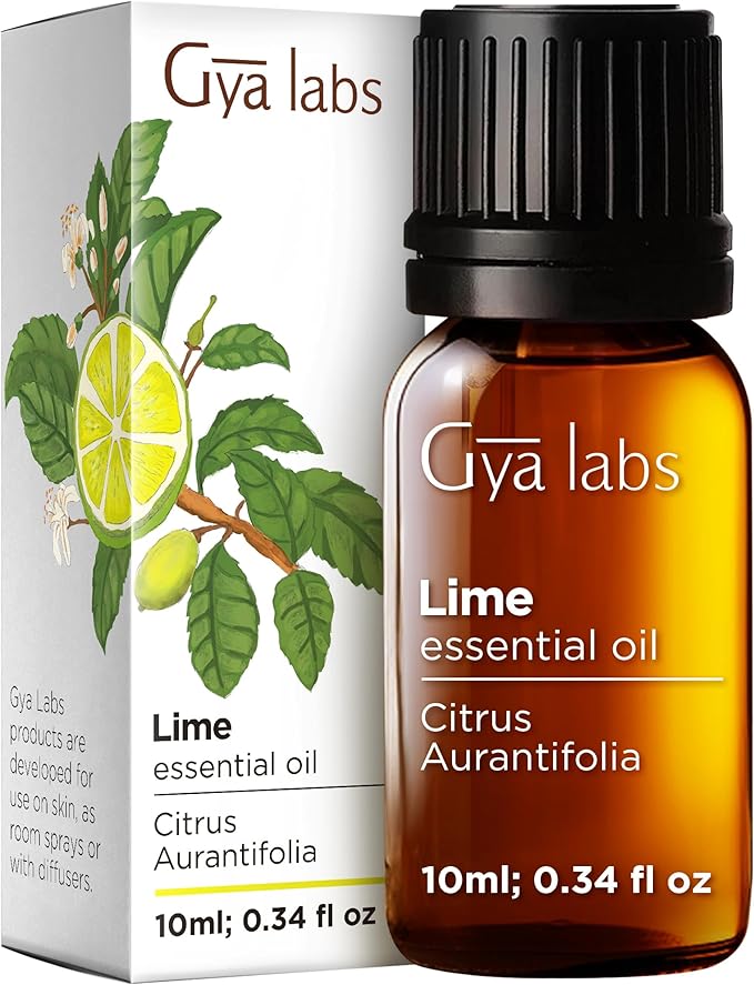 Gya Labs Lime Essential Oil - 0.34 Fl Oz - for Hair, Skin, Diffuser, Aromatherapy & DIY Candle Making Scent