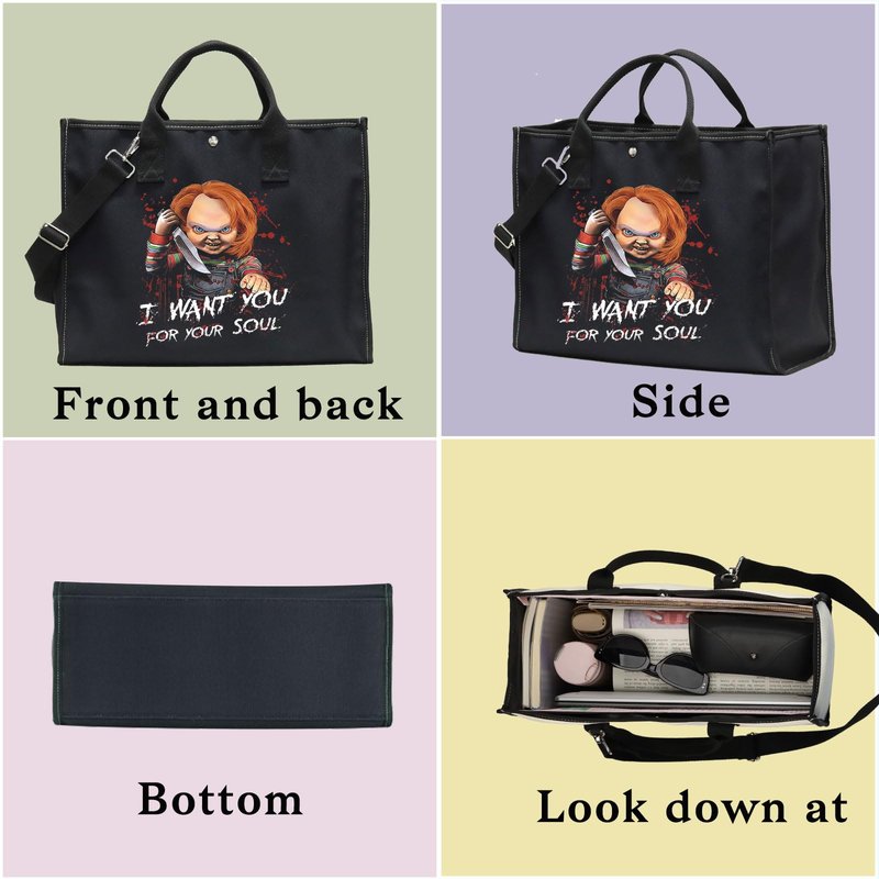 BWWKTOP Evil Doll Cosmetic Makeup Bag Murderous Toy Gifts I Want You For My Soul Zipper Travel Bags Killer Doll Merch (for My Soul BG)