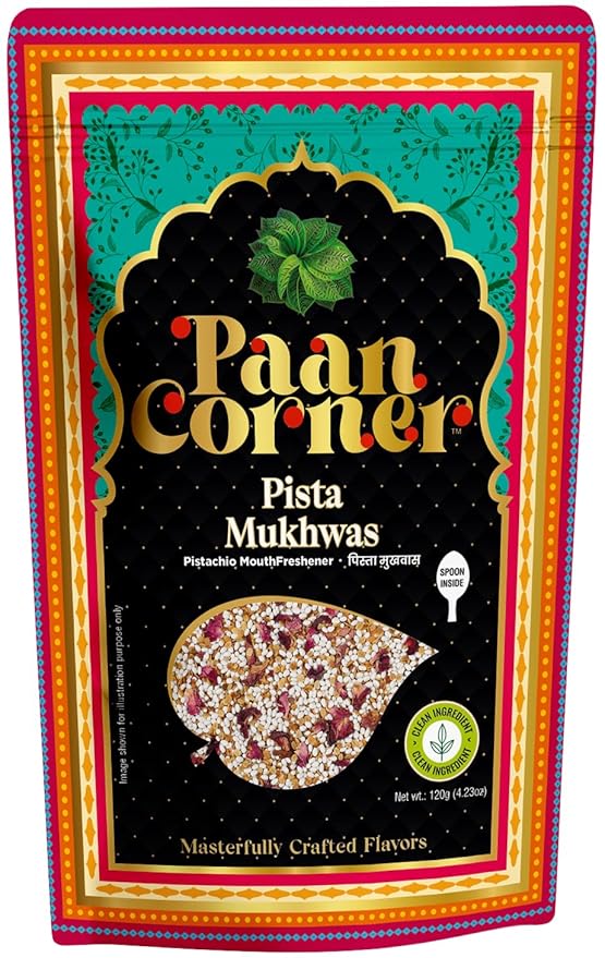 Paan Corner Pista Mukhwas, Pistachio Mouth Freshener, 4.23oz, Clean Ingredients