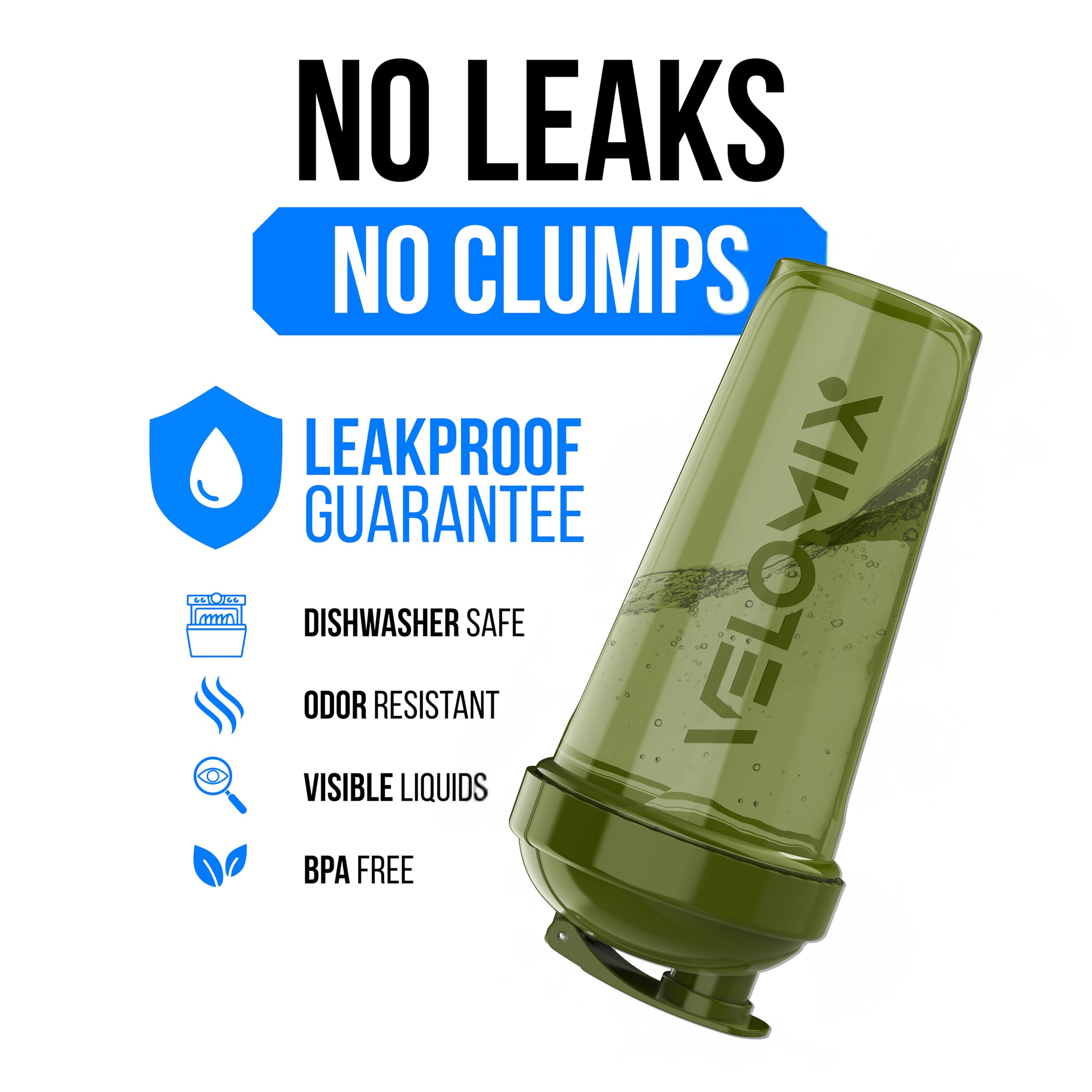 VELOMIX -6 PACK- 28 oz Protein Shaker Bottle for Protein Mixes - 6x Wire Whisk | Leak Proof Shaker Cups for Protein Shakes | Protein Shaker Bottle Pack | Protein Shake Cup (Stealth Edition)
