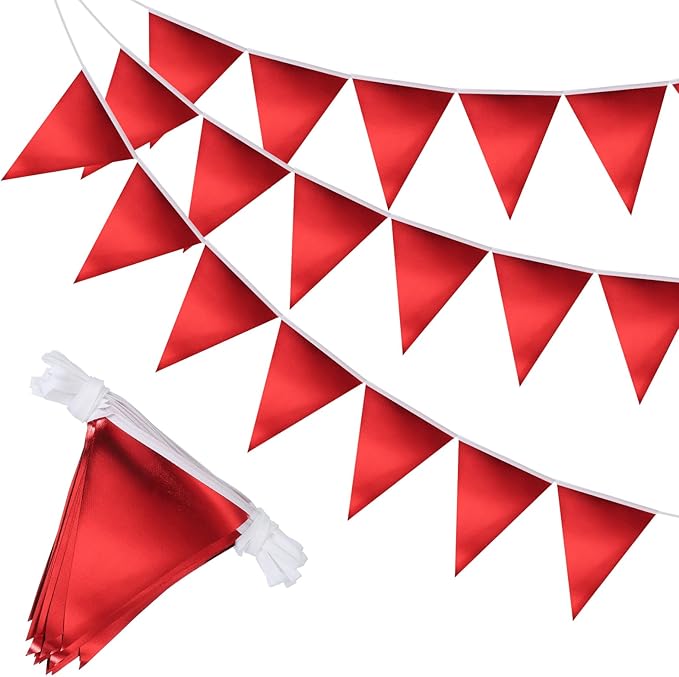 PATIKIL Pennant Banner Flags 33 Ft, 36 Pcs Colorful Triangle Banners Party Banner Bunting Garland String for Graduation Birthday Wedding Outdoor Decoration