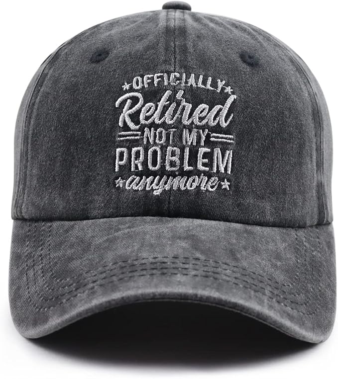 Officially Retired Hat for Women Men, Funny Adjustable Cotton Embroidery Retirement Baseball Cap