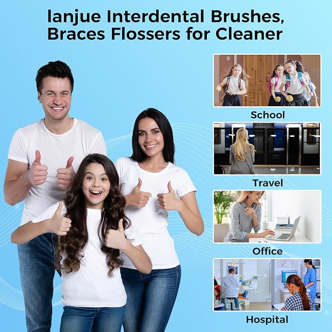 100 Pcs Interdental Brushes, Braces Flossers for Cleaner Braces Brush Soft Dental Brushes Toothpicks Dental Floss Picks Dental for Braces Oral Cleaning(Black, White)