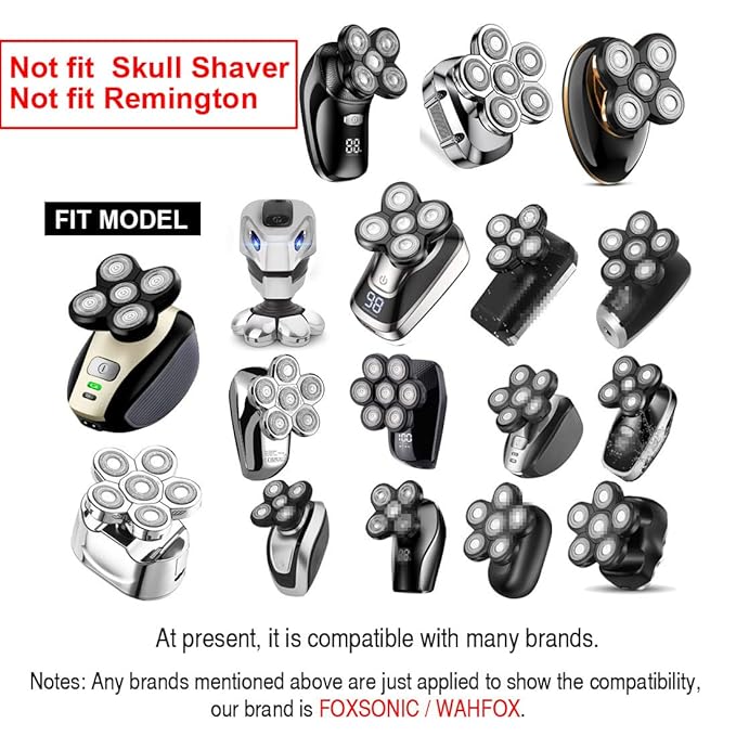 FOXSONIC Upgraded 5 Blades Shaver for Head shaver, 5D Men's Electric Shaver Replacement Heads for Many Main Brands Bald Men Head Shaver Blades
