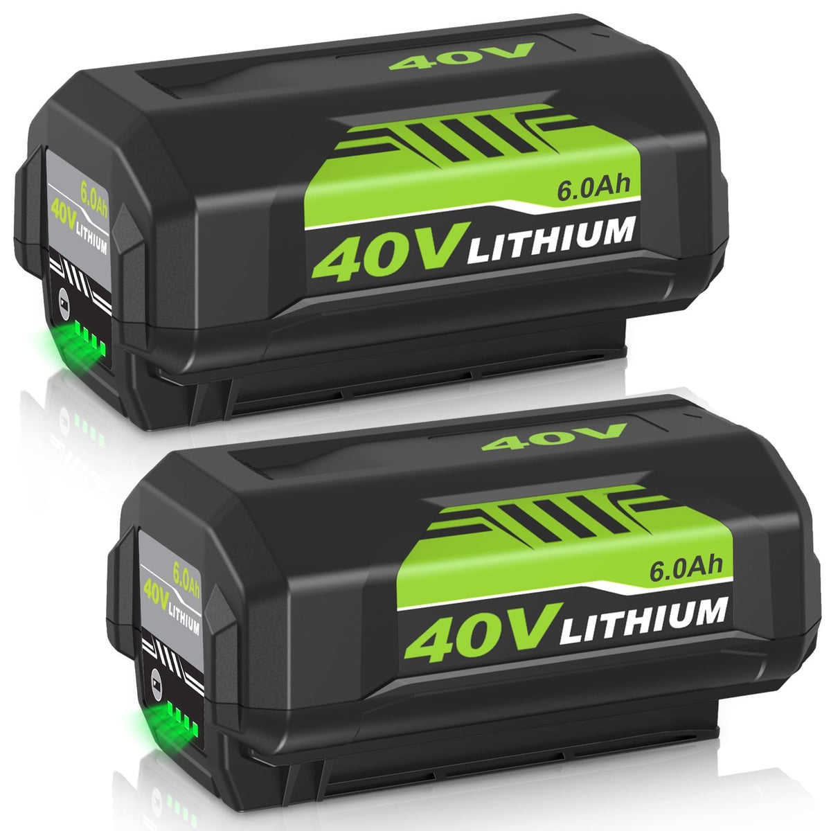 6000mAh High Capacity 40 Volt Replacement for Ryobi 40V Battery Compatible with Ryobi 40 Volt Lithium Battery OP4026A OP4015 OP4040 OP40201 OP4050A OP4015 OP40261 OP4030 OP40401 OP4060 Tools (Green)