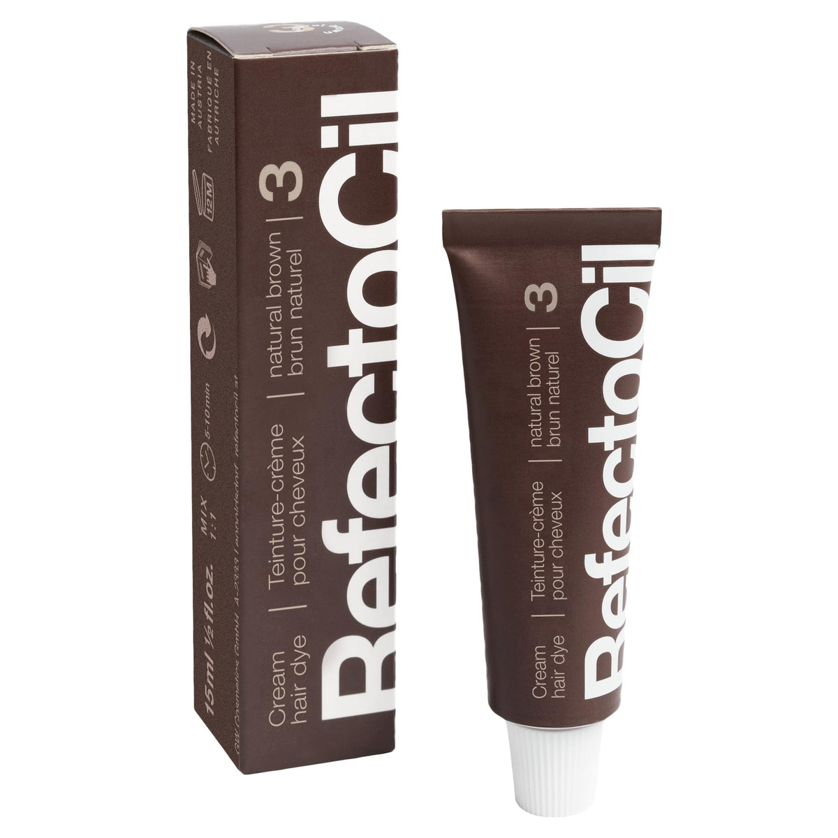 RefectoCil Cream Hair Dye 2-Pack – Natural Brown (#3) + Light Brown (#3.1)