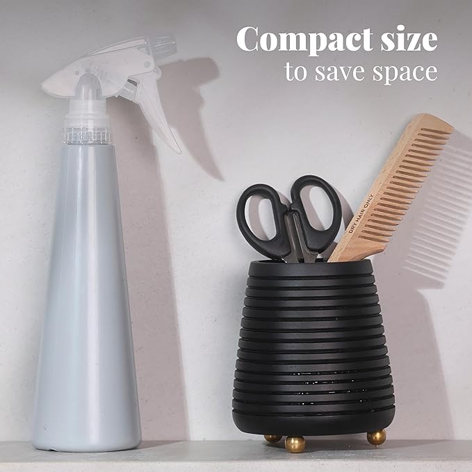 Folkulture Toothbrush Holders for Bathroom or Tooth Brushing Holder, Black Toothbrush Holder, 4x3 Wood Bathroom Toothbrush Holder, Bathroom Organizers and Storage Countertop, Toothbrush Organizer